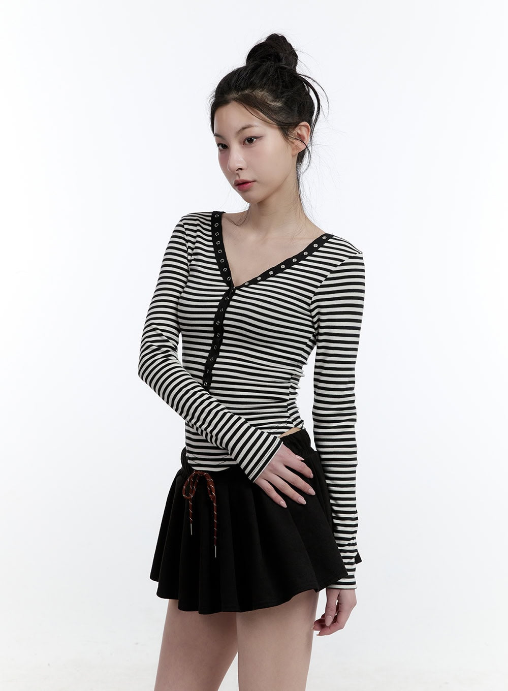 striped-slim-fit-buttoned-top-cj522