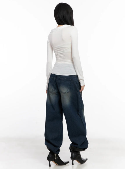 asymmetrical-collar-slim-fit-long-sleeve-top-cg526