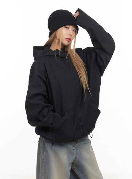 Essential Oversized Hooded Windbreaker Jacket CM506