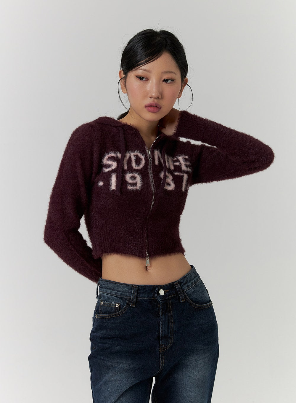 Zip up crop on sale jumper