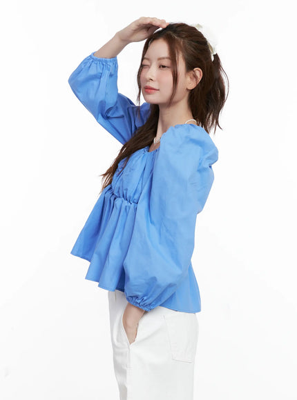 Two Way Shirred Square Neck Blouse CG520