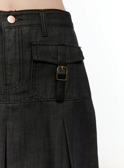 buckle-pleated-denim-midi-skirt-cl531