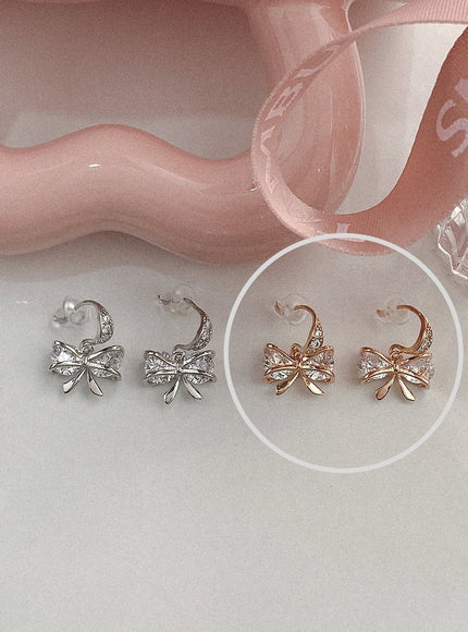 lush-ribbon-drop-earrings-ia517 / rose gold