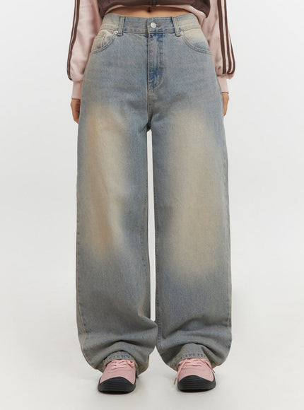 Kyla Washed Wide-Leg Baggy Jeans IF511