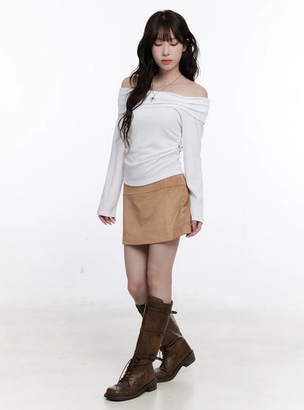 shirred-off-shoulder-long-sleeve-top-co501