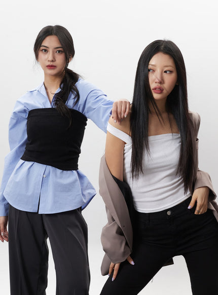 Cutting Hem Bootcut Pants BM304