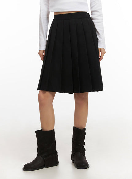 Elegant Pleated Midi Skirt ID431