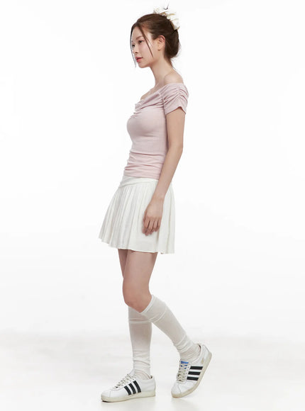 asymmetric-shirred-mini-skirt-cl524
