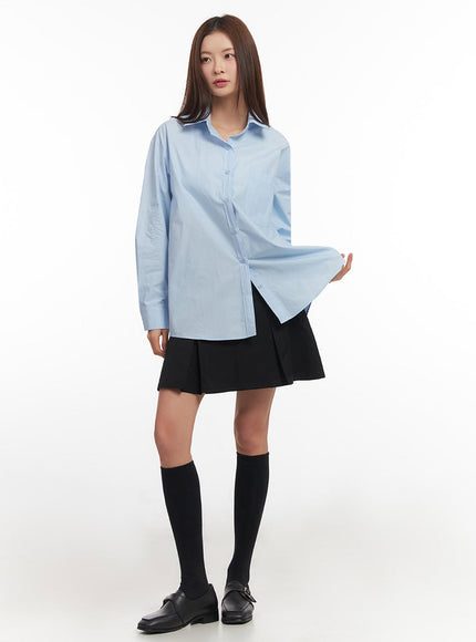 Relaxed-Fit Collared Button-Up Shirt IM514