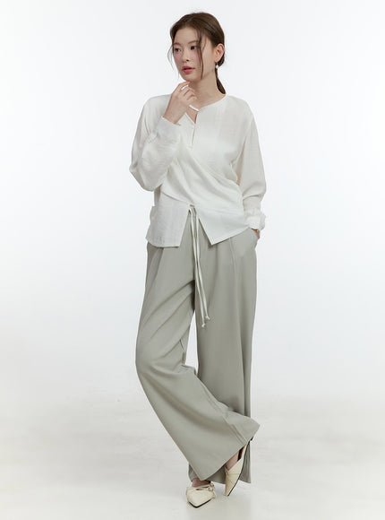 Classic Waist Layered Wide-Fit Pants CF504