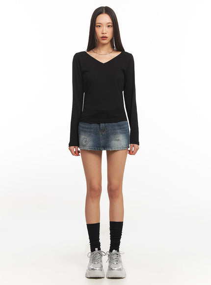 V-Neck Long Sleeve Top IA507