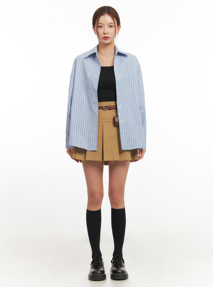 High-Waisted Pleated Mini Skirt  IM513