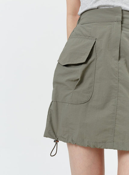Drawstring Cargo Mini Skirt OM317
