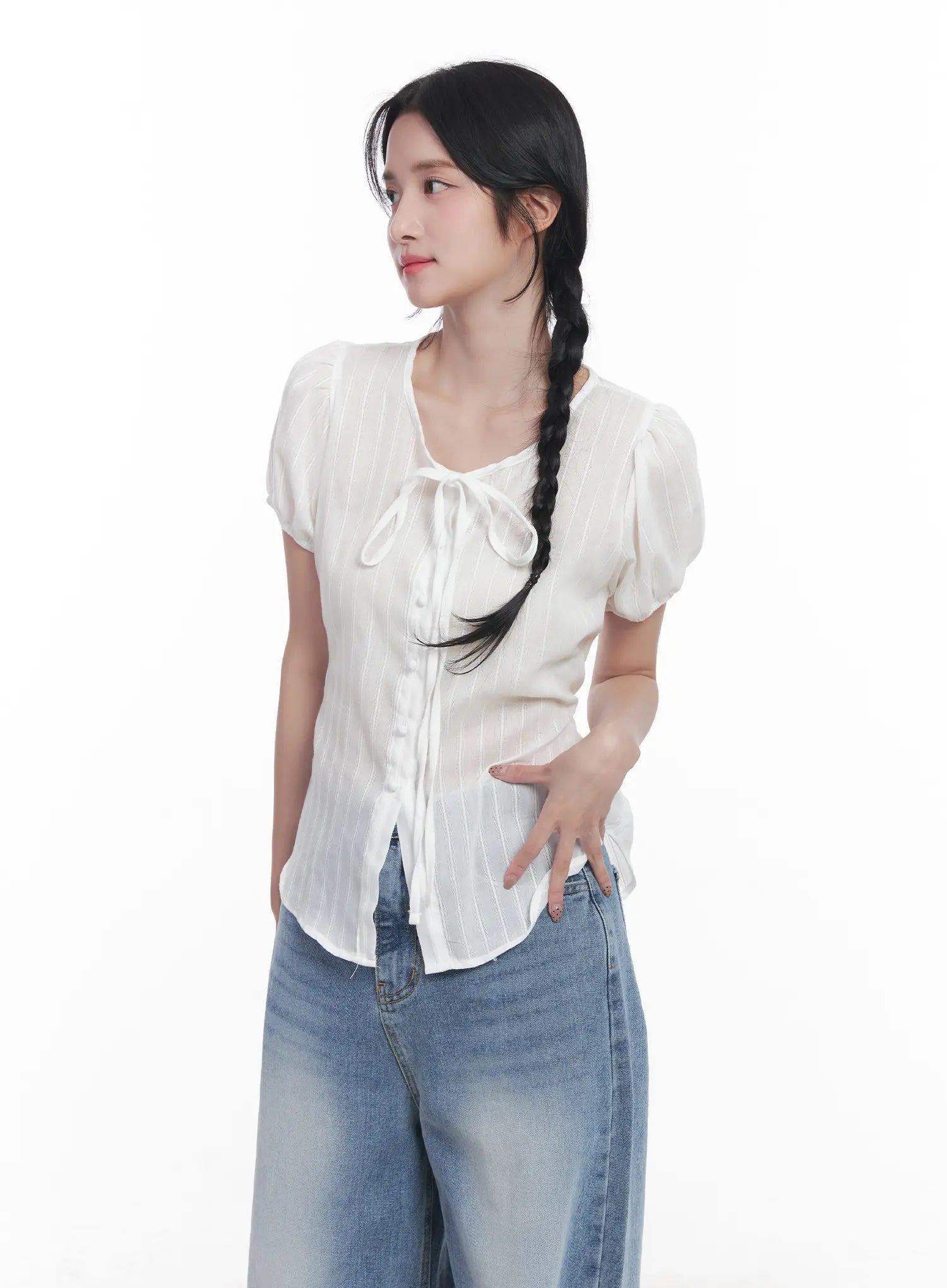 ribbon-short-sleeve-blouse-cu523