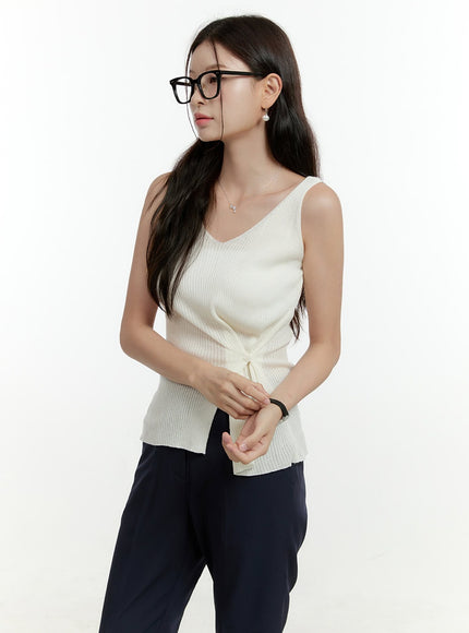 v-neck-twisted-waist-slim-top-ol430