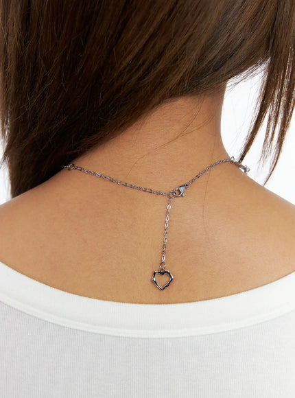 Asymmetric Faux-Pearl Link Necklace IN510