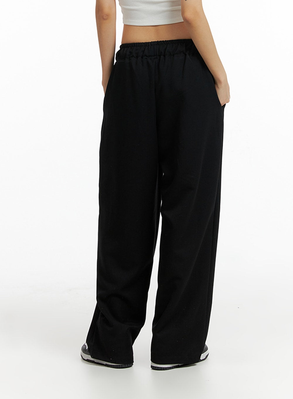solid-elastic-waist-trousers-if402