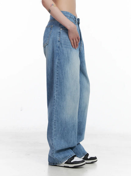 Aniyah Low-Rise Wide-Leg Jeans CS529