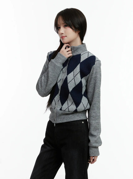 argyle-pattern-knit-zip-up-sweater-cd523