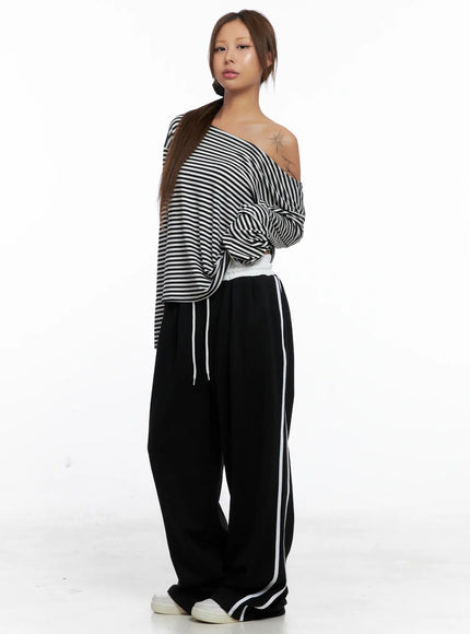 Off-Shoulder Striped Top CS524