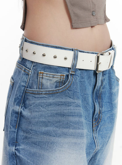 Studded Faux-Leather Belt CJ524