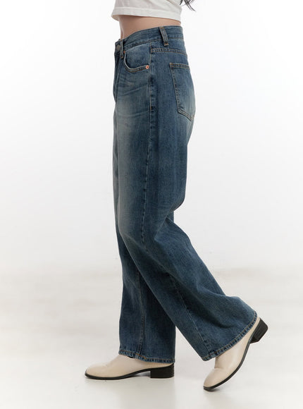 Belle Washed Wide-Leg Jeans CF528