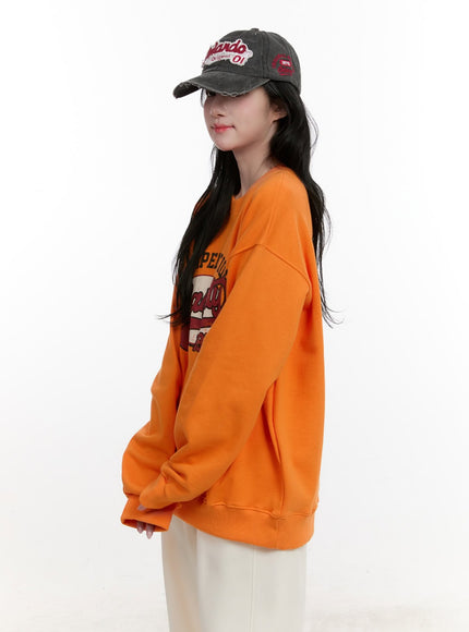 Oversized Long Sleeve Graphic Sweatshirt CF528