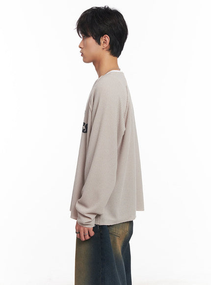 Men's Ribbed Graphic Raglan Sweatshirt IY508