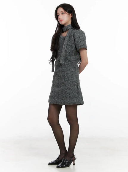 textured-mini-dress-and-scarf-set-cn526