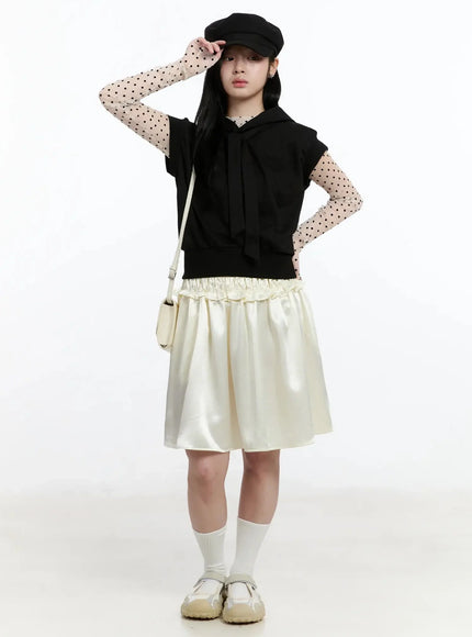 ribbon-detail-short-sleeve-hoodie-im519