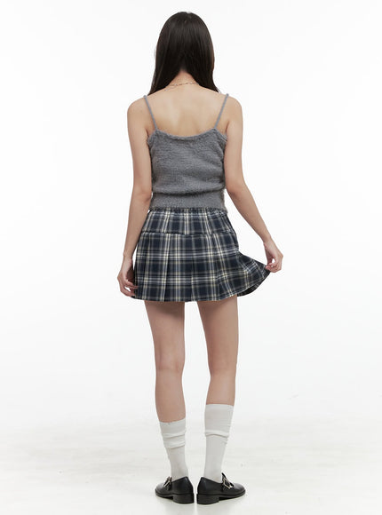 checkered-pleated-mini-skirt-og409