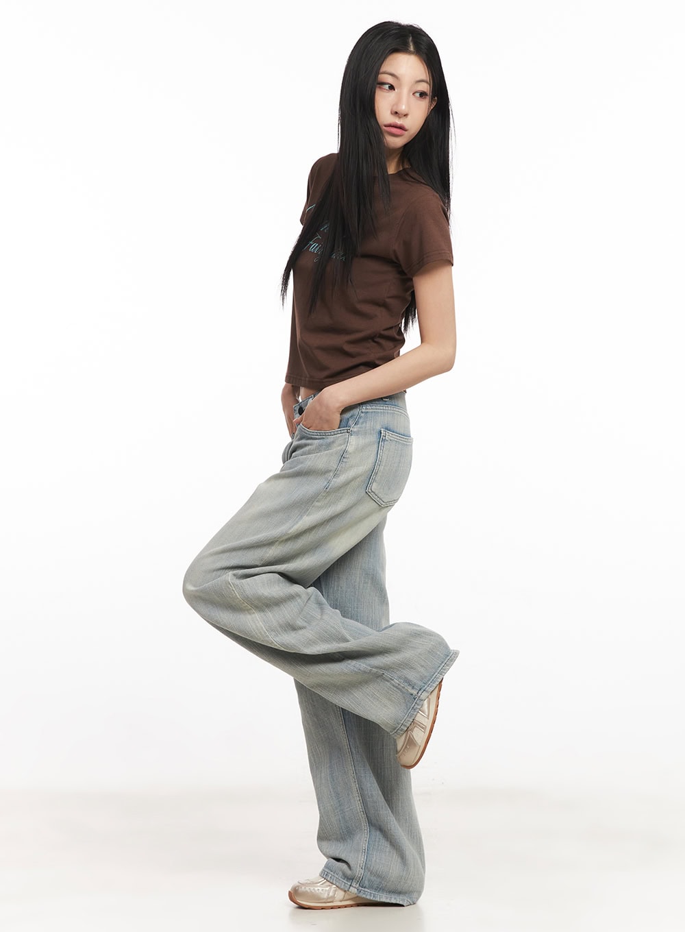 Jessi Washed Wide-Leg Jeans CA514