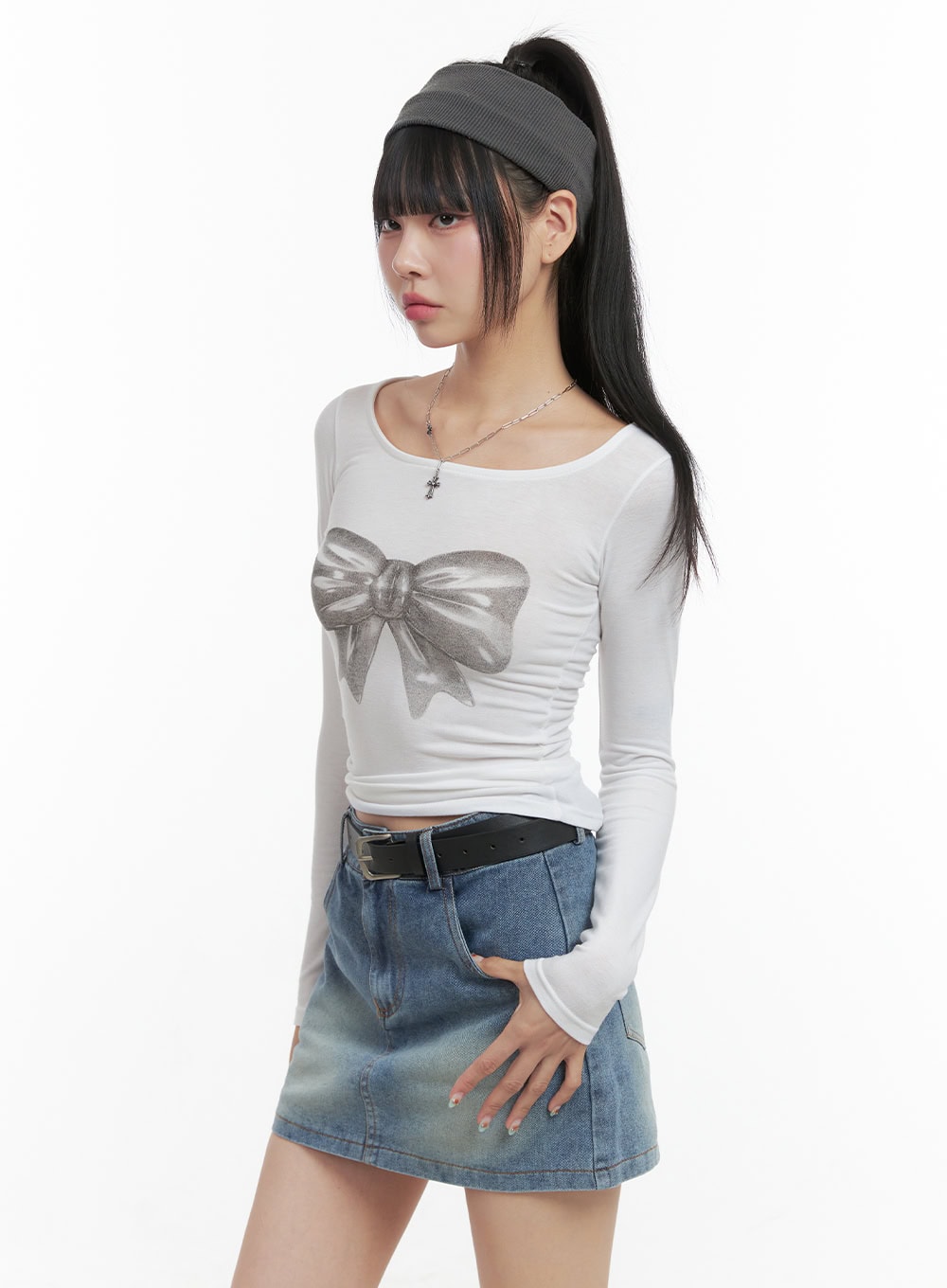 slim-fit-ribbon-sleeve-tee-os409