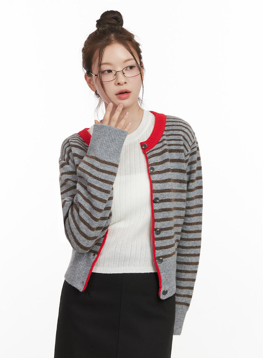 stripe-buttoned-cardigan-if505