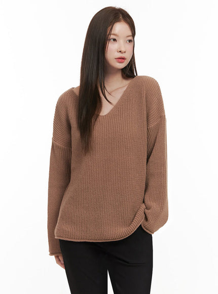 Relaxed-Fit V-Neck Sweater IF505