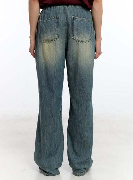 men-s-pintuck-denim-sweatpants-blue-iy529