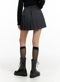striped-pleated-mini-skirt-if402