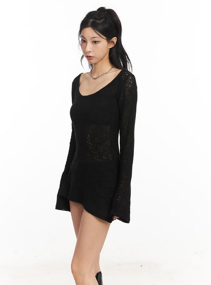 flower-mesh-u-neck-sweater-ca516
