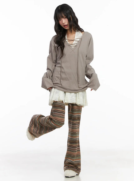 Striped Flare Lounge Pants CD531