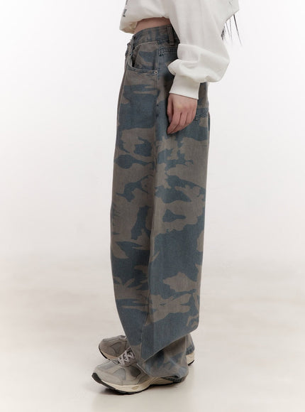 Morgan Camo Balloon-Fit Baggy Jeans CJ529