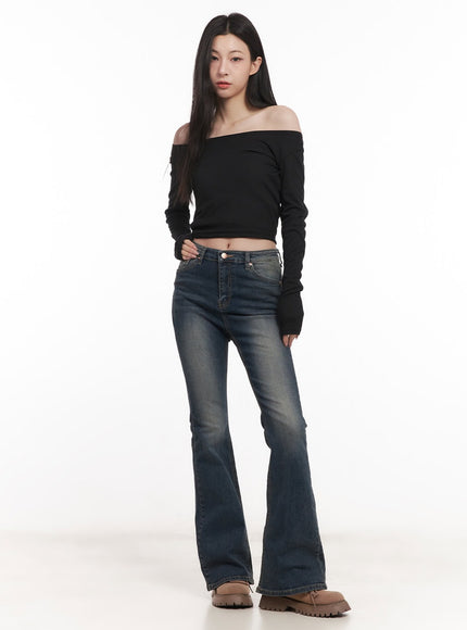 Semi-Sheer Off-Shoulder Top CM517