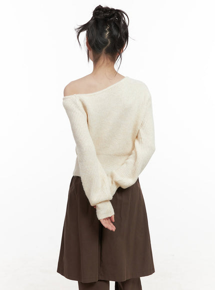 One-Shoulder Wool Blend Sweater CJ506