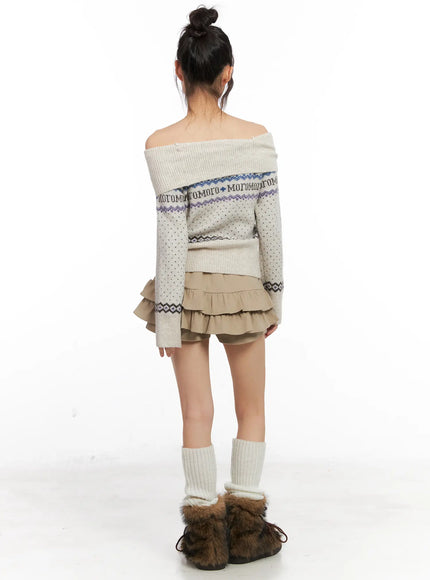 frill-hem-fleece-lined-mini-skirt-cn520