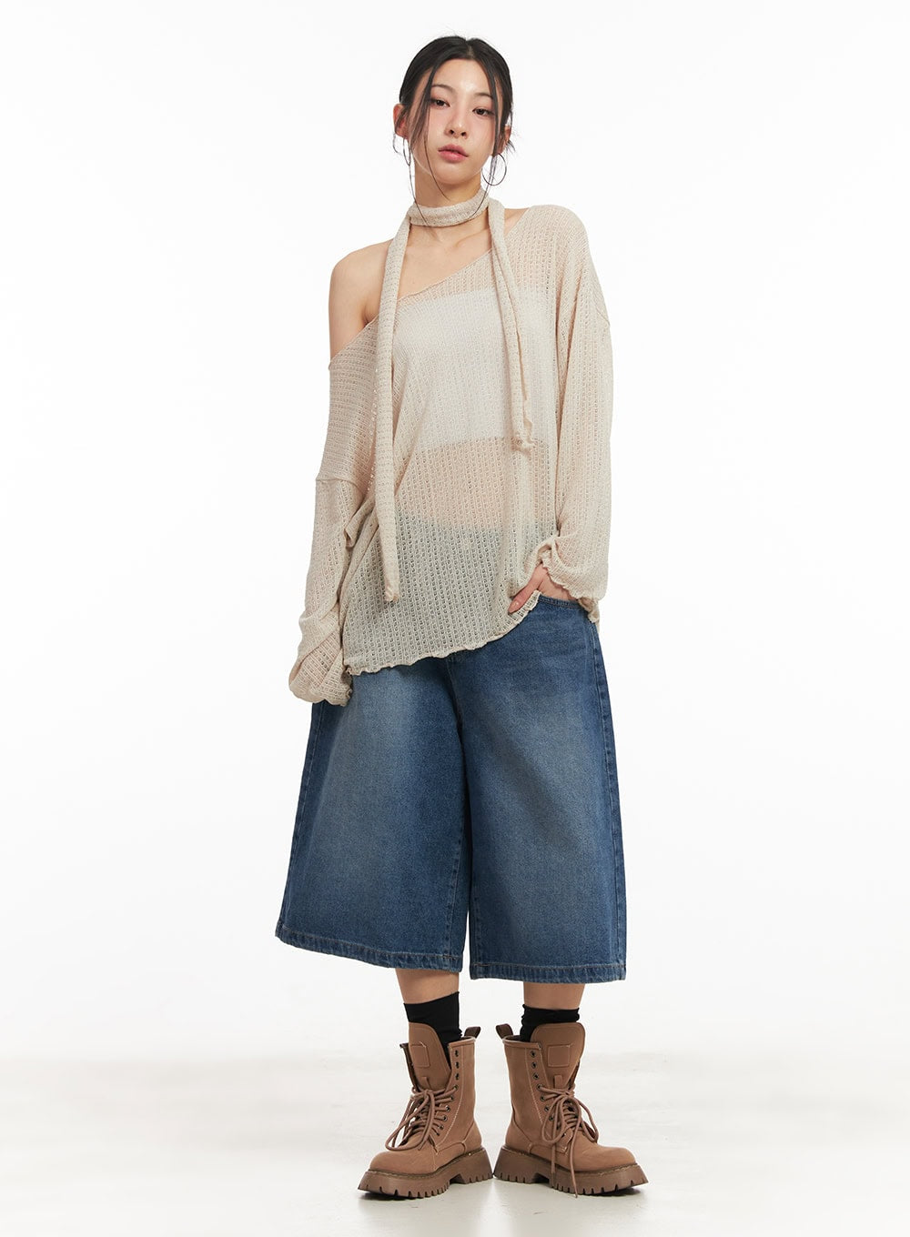 sheer-off-shoulder-top-with-scarf-set-cm503