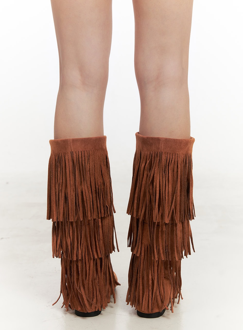 Fringe Faux-Leather Long Boots CF513