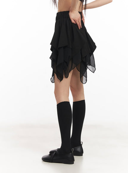 Ruffle Flare Mini Handkerchief Skirt CA522