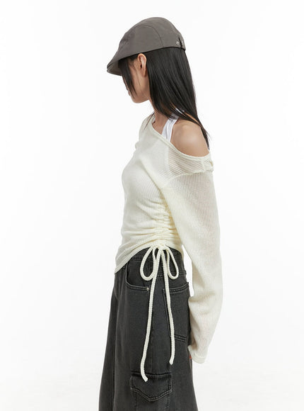 shirred-see-through-one-shoulder-top-cg426