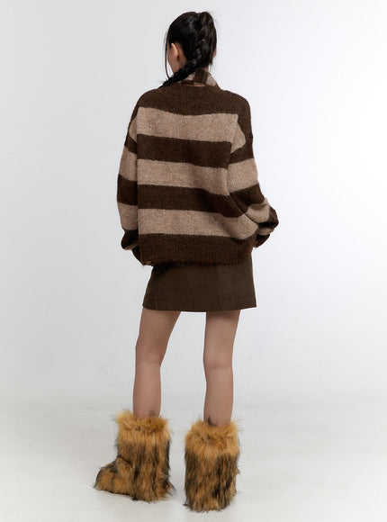 comfy-striped-v-neck-sweater-with-muffler-cn401