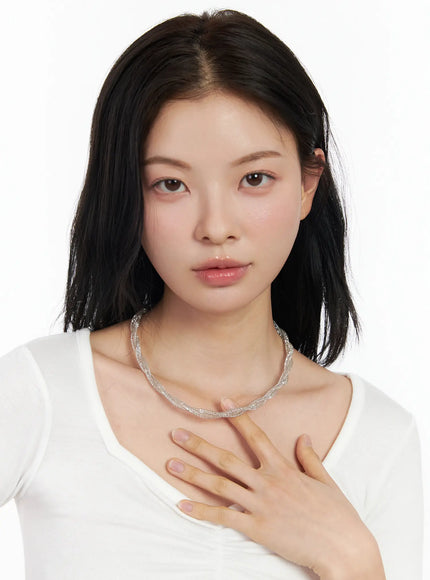 twisted-sparkle-necklace-cm519 / White