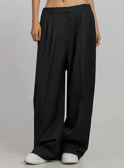 Relaxed Fit Wide-Leg Trousers IJ502